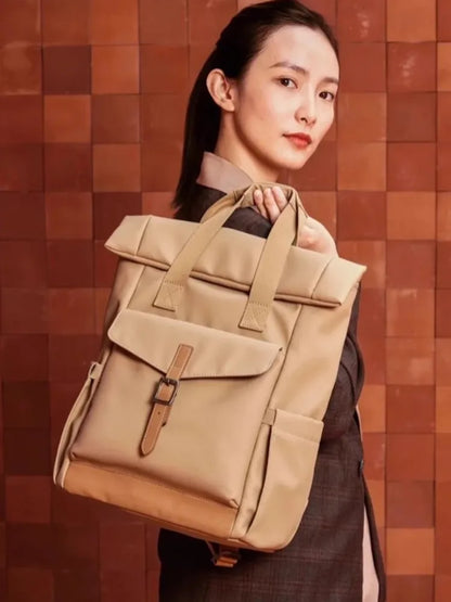 Buckle-Pocket Tote Backpack