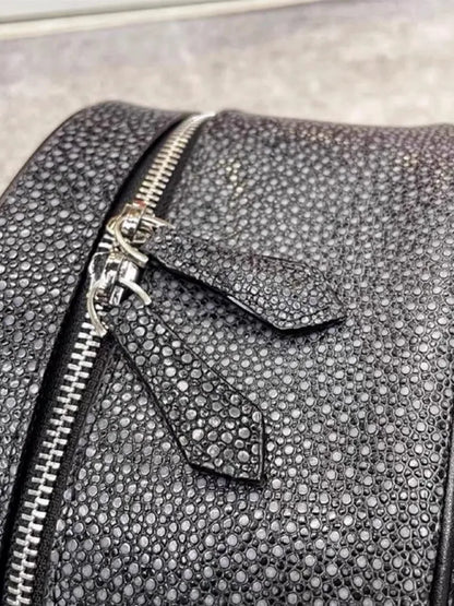 Textured Front-Pocket Backpack