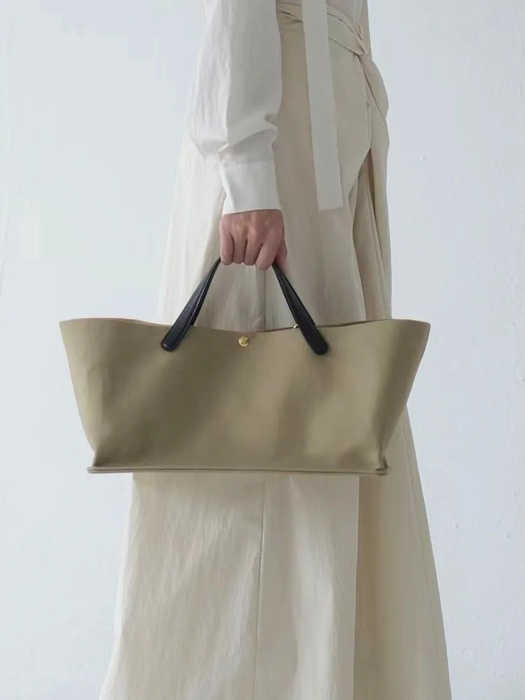Wide Double-Handle Tote