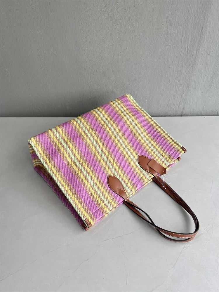 Multicolor Striped Tote Bag