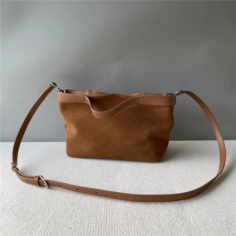 Contrast-Trim Shoulder Bag