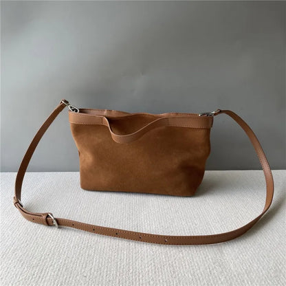 Contrast-Trim Shoulder Bag