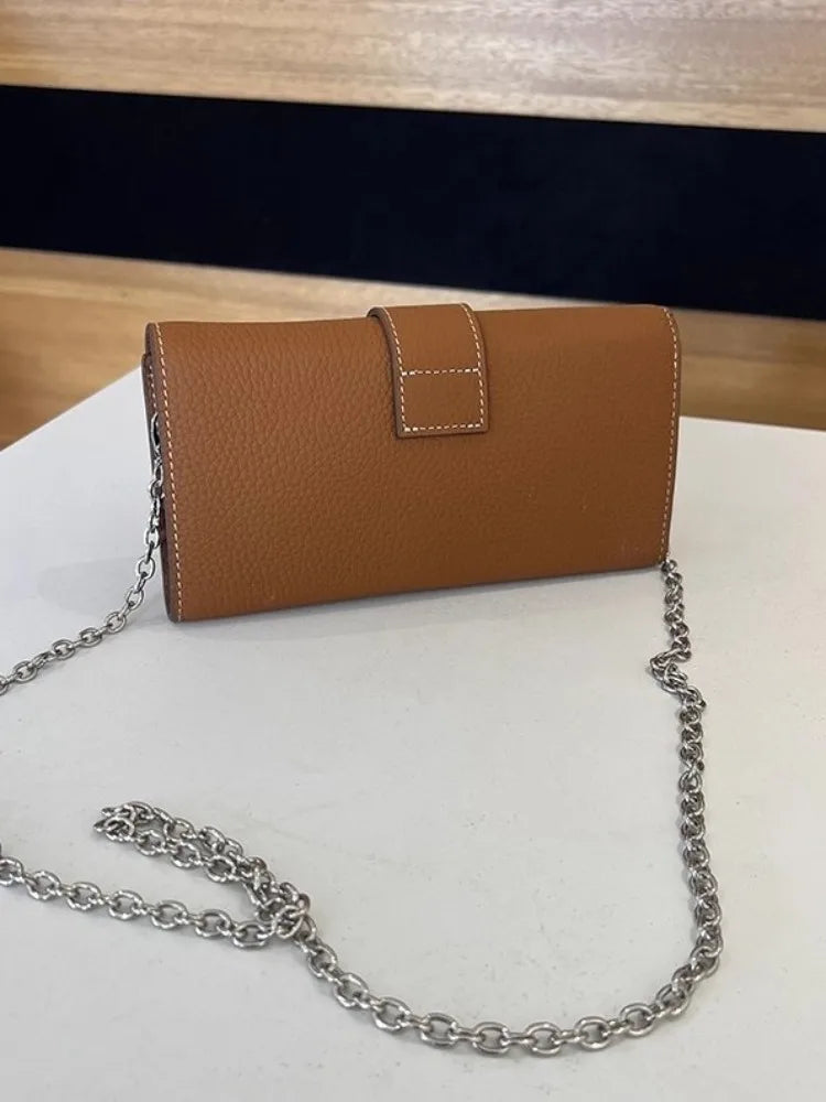 Tab-Flap Chain Shoulder Bag