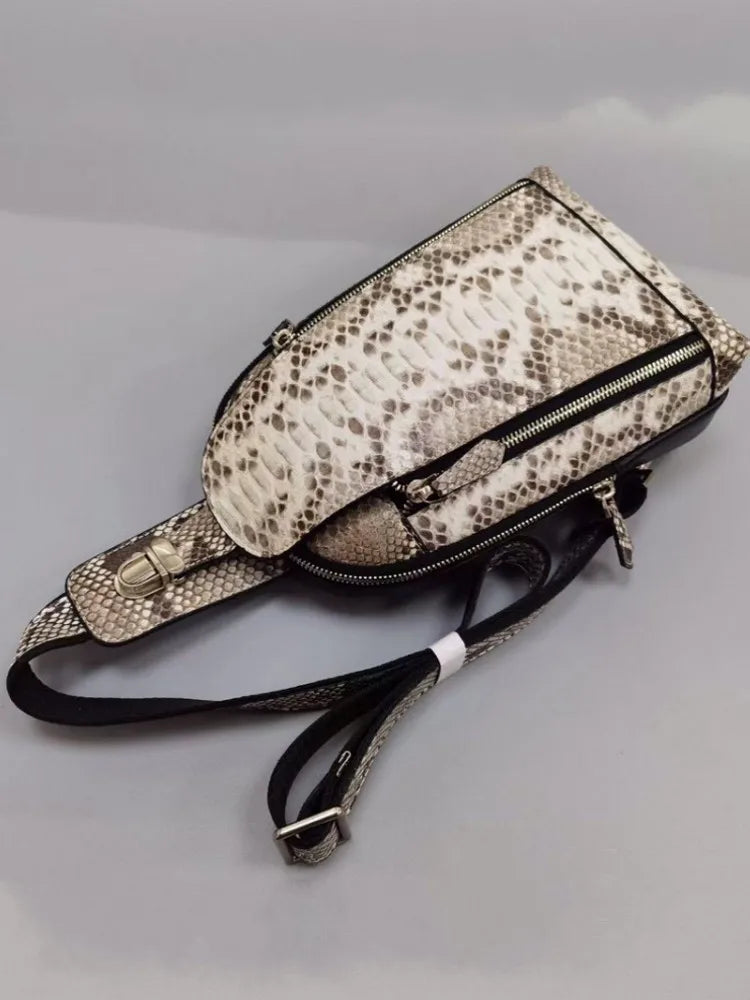 Snake-Pattern Sling Bag