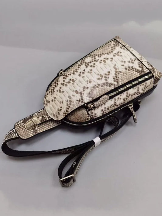 Snake-Pattern Sling Bag