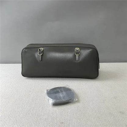Buckle-Strap Barrel Shoulder Bag