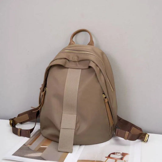 Webbing-Trim Zip Backpack