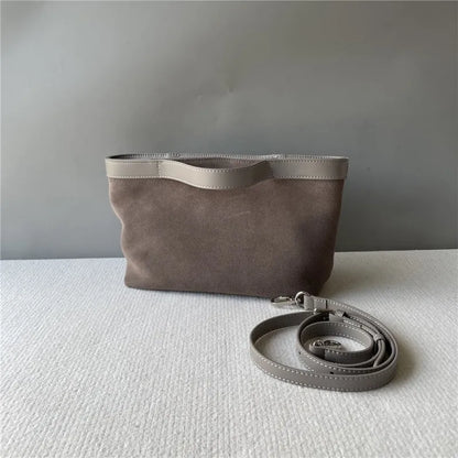 Contrast-Trim Shoulder Bag