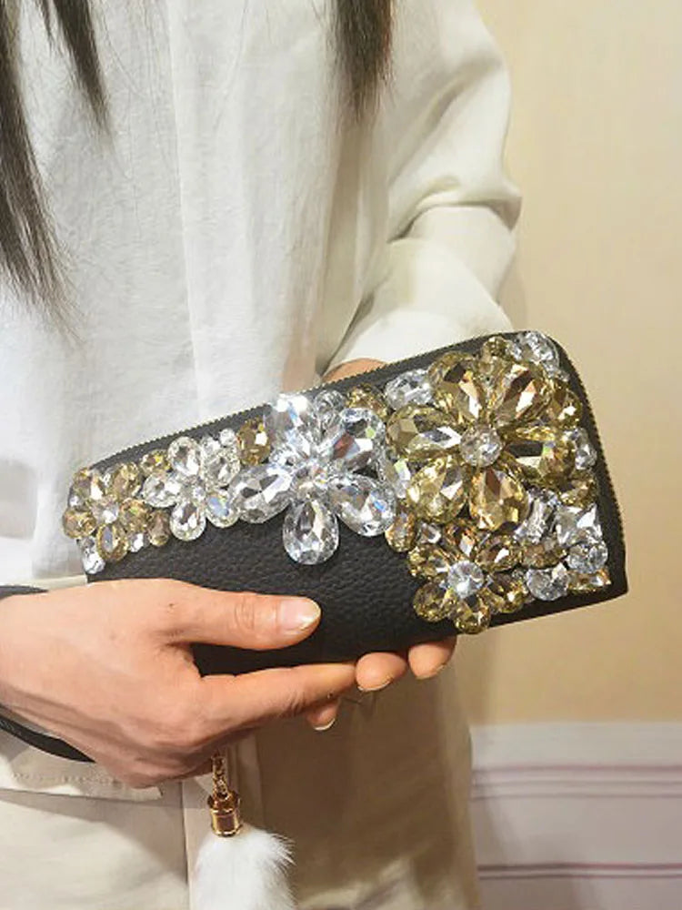 Embellished Zip-Around Wallet
