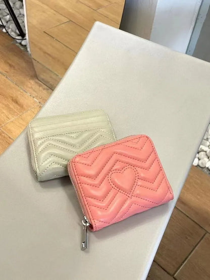 Heart-Quilted Zip Wallet