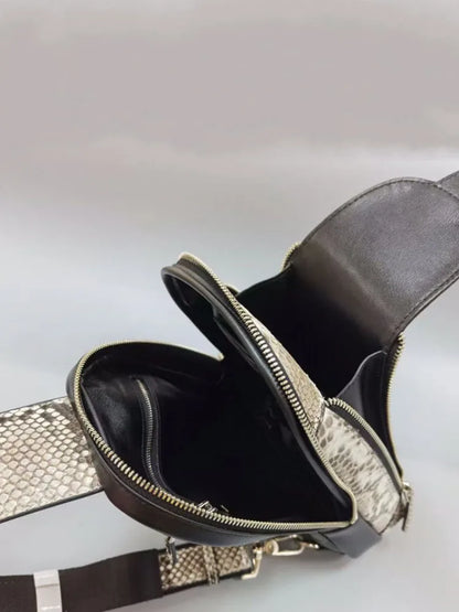 Snake-Pattern Sling Bag