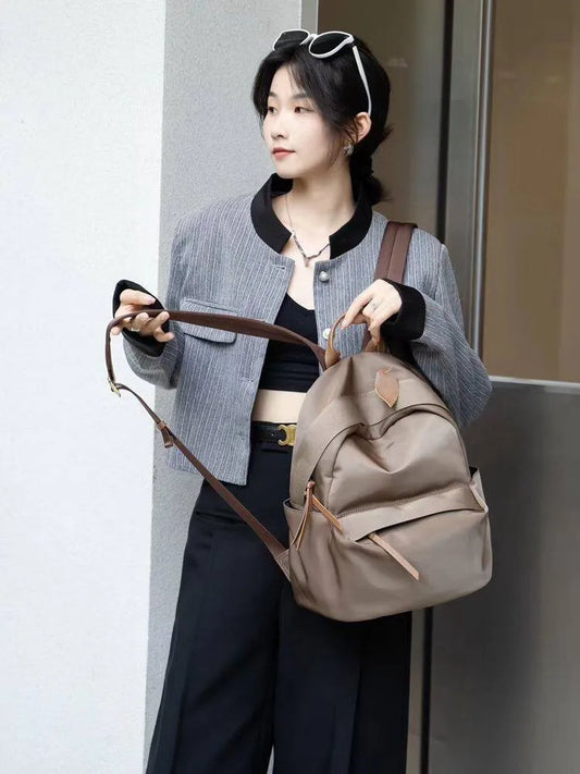 Wavy-Trim Zip Backpack