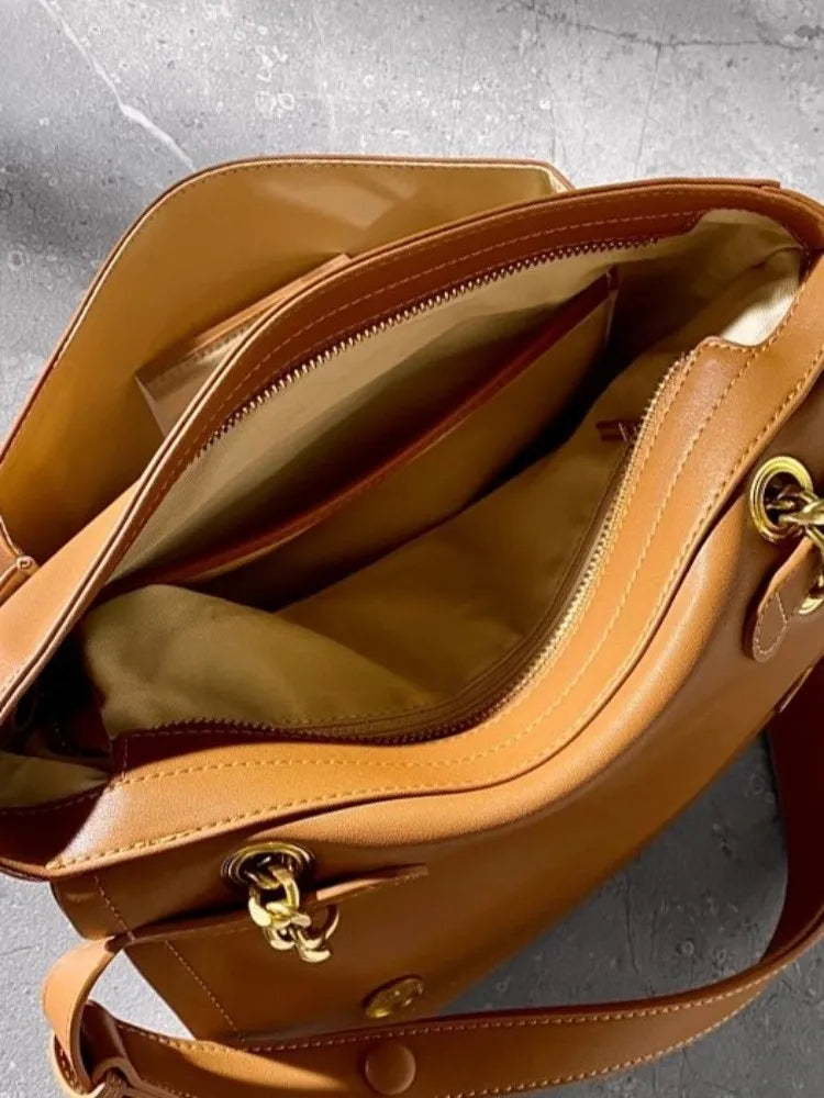 Chain-Handle Flap Satchel