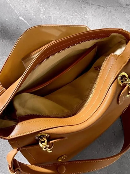 Chain-Handle Flap Satchel
