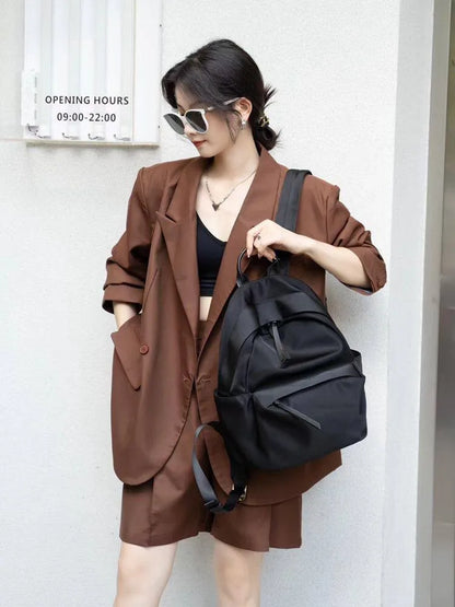 Wavy-Trim Zip Backpack