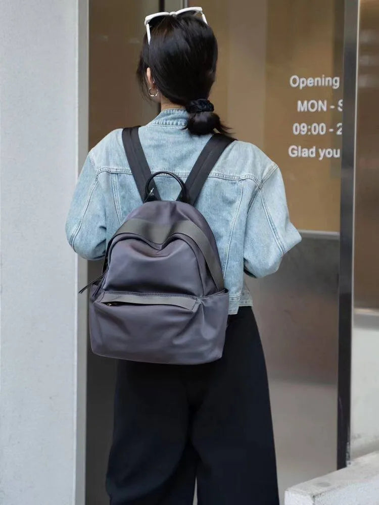 Wavy-Trim Zip Backpack