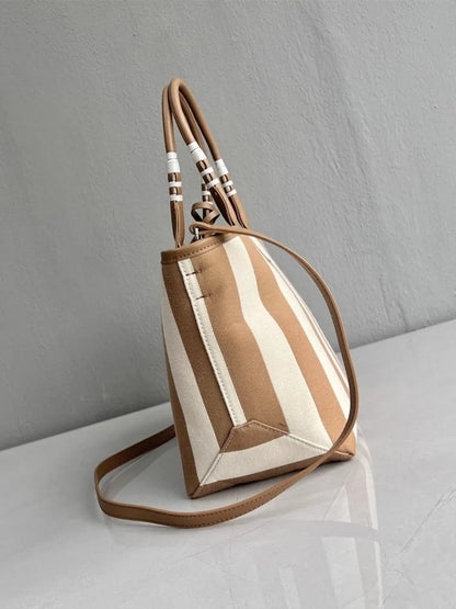 Wide-Stripe Tote Bag