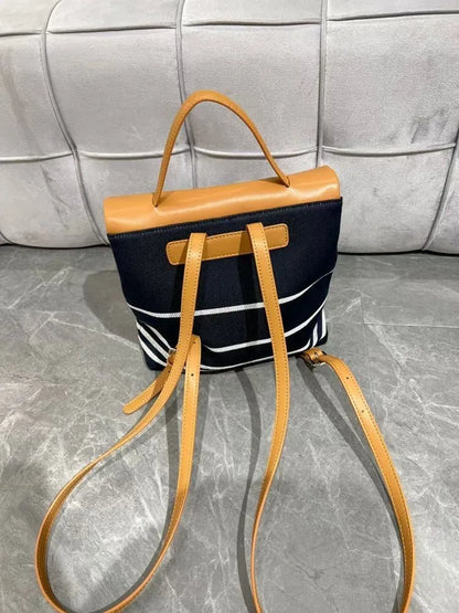 Striped Flap Backpack