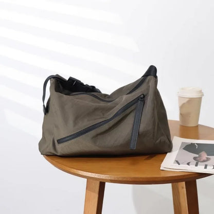 Diagonal-Zip Shoulder Bag