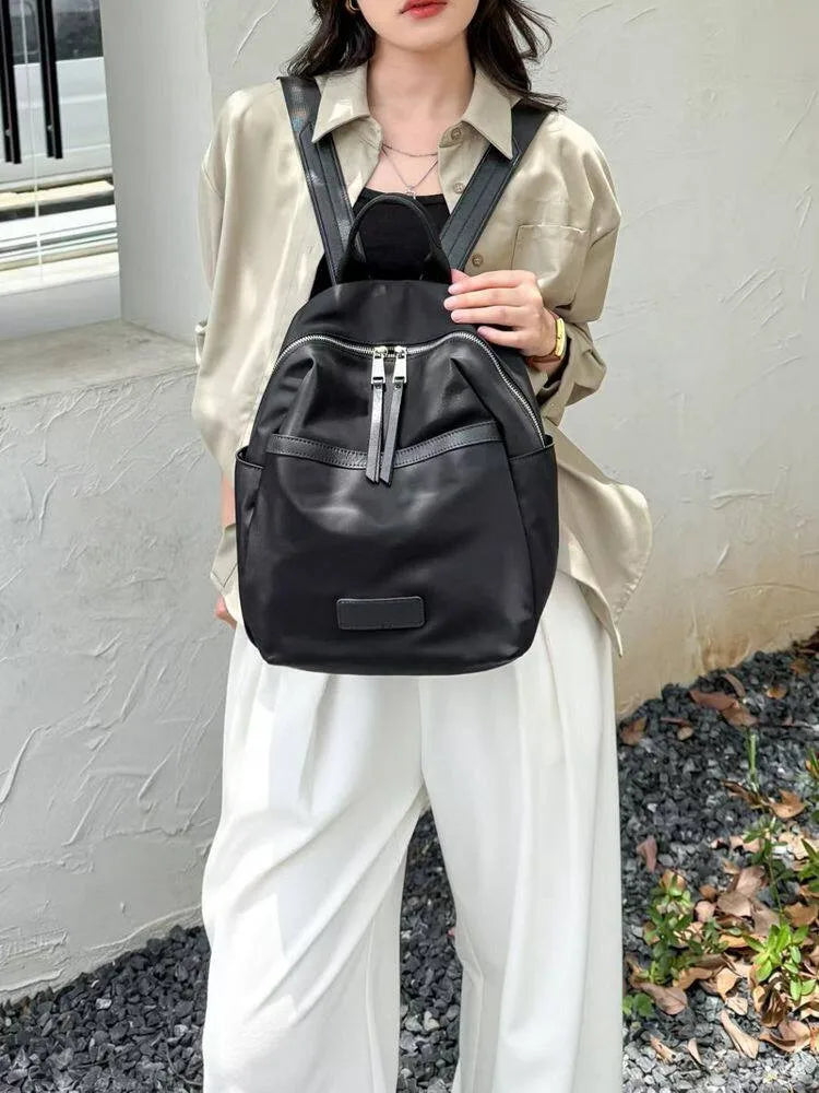 Pleated Front-Pocket Backpack