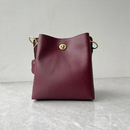 Turn-Lock Bucket Shoulder Bag