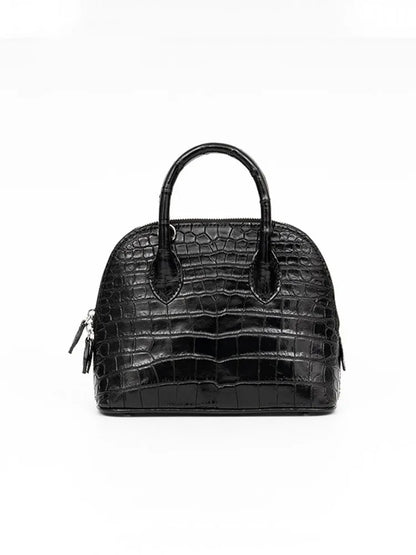 Croc-Pattern Dome Handbag