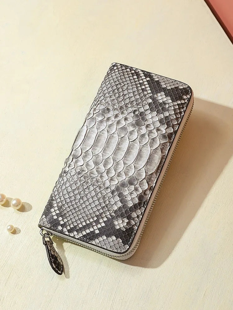 Snake-Pattern Zip Wallet