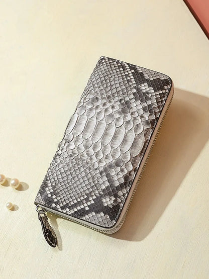 Snake-Pattern Zip Wallet