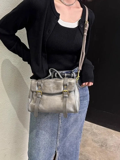 Twin-Buckle Satchel Bag
