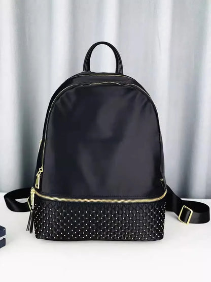 Studded Quilted-Pocket Backpack