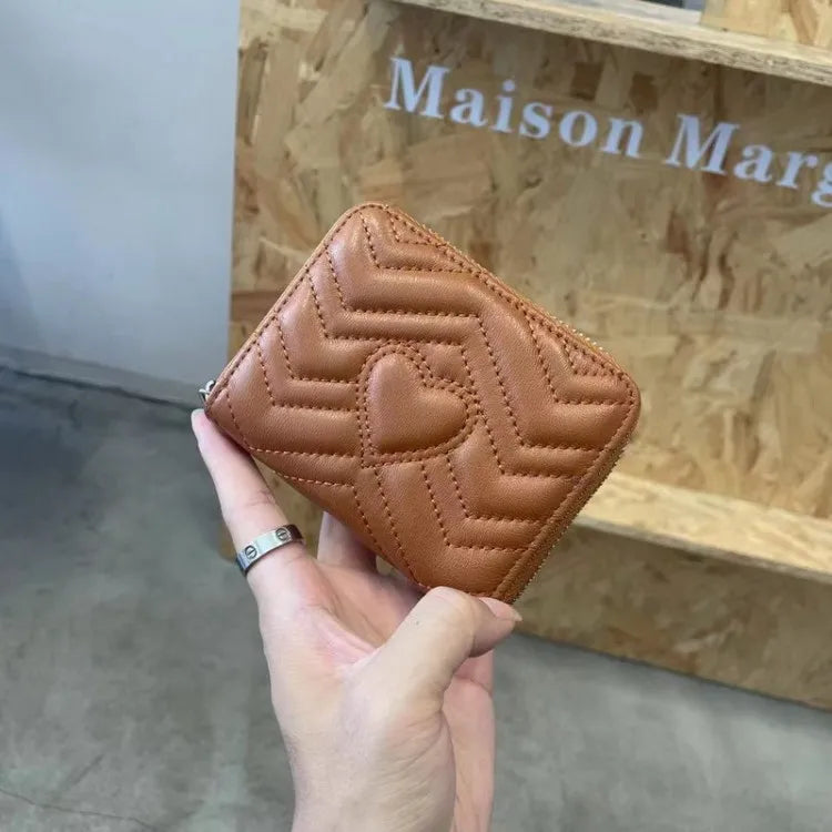 Heart-Quilted Zip Wallet