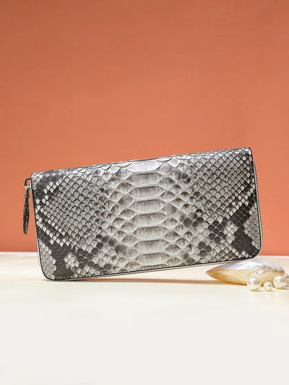Snake-Pattern Zip Wallet