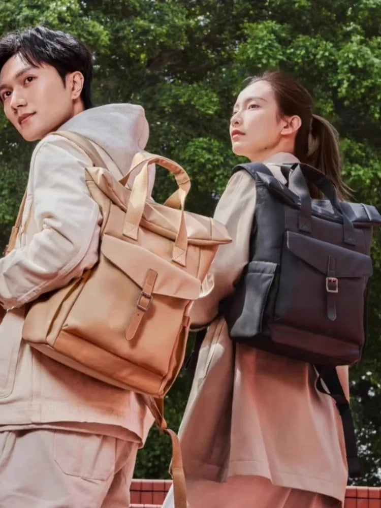 Buckle-Pocket Tote Backpack