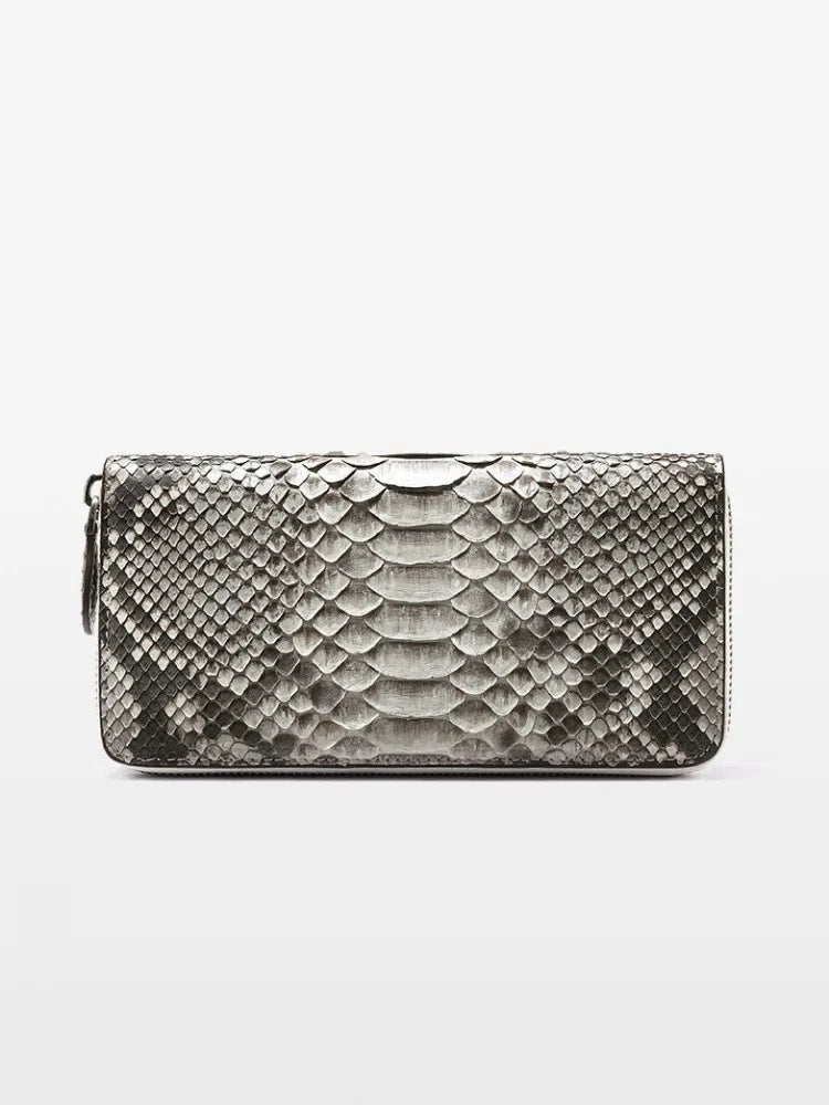 Snake-Pattern Zip Wallet