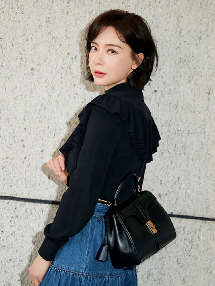 Padlock-Detail Flap Bag