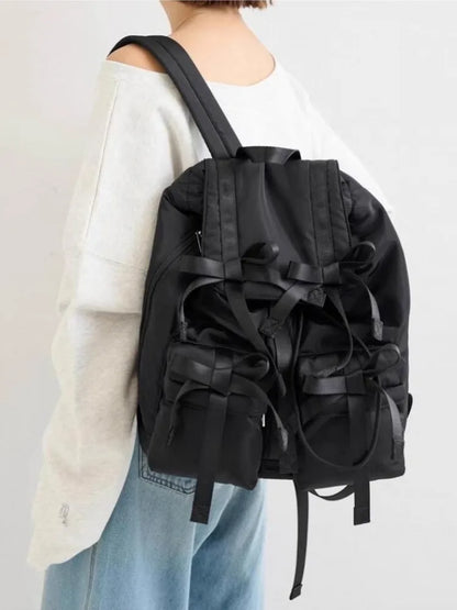 Bow-Detail Pocket Backpack