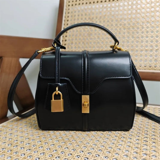 Padlock-Detail Flap Bag