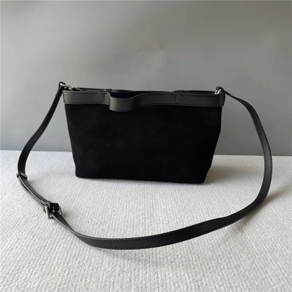 Contrast-Trim Shoulder Bag