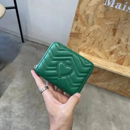 Heart-Quilted Zip Wallet