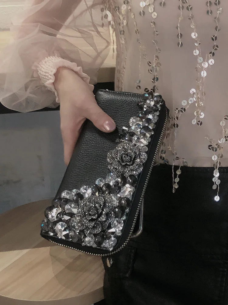 Embellished Zip-Around Wallet