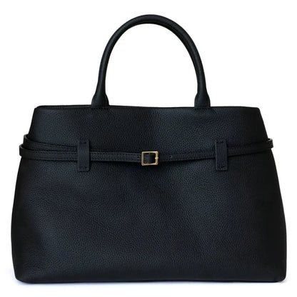 Belted Top-Handle Tote Bag