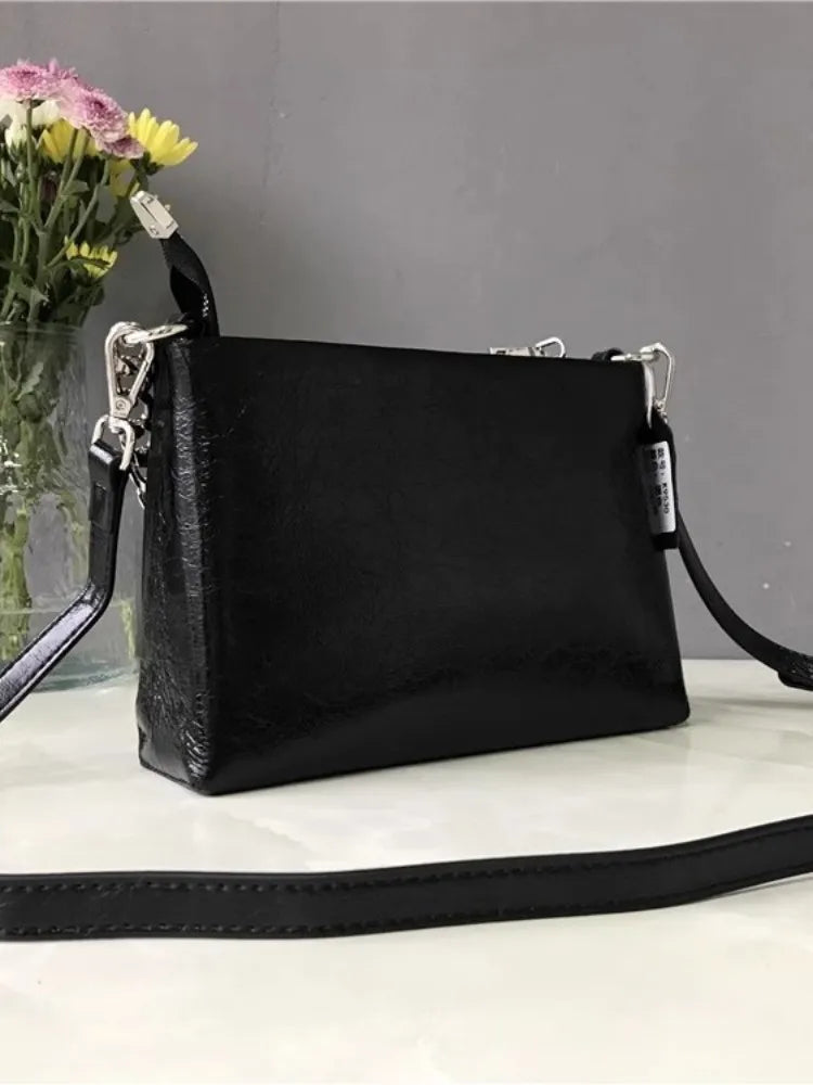 Chain-Detail Zip Shoulder Bag