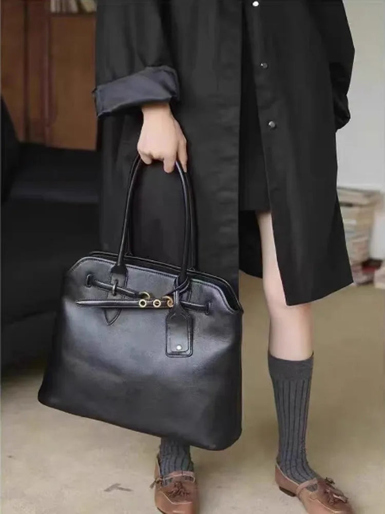 Rounded Top-Handle Tote