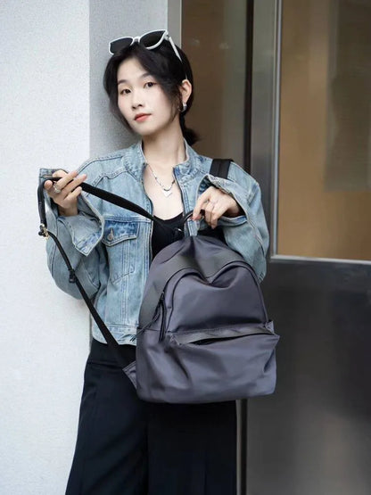 Wavy-Trim Zip Backpack