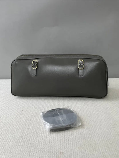 Buckle-Strap Barrel Shoulder Bag