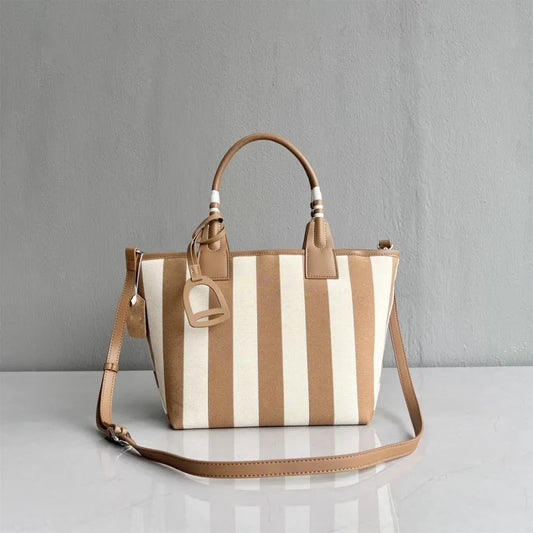 Wide-Stripe Tote Bag