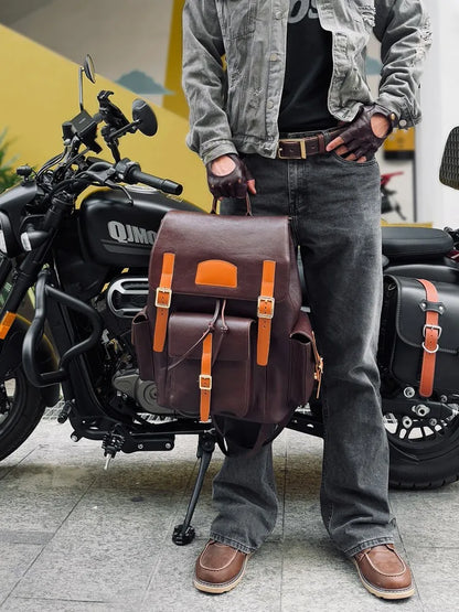 Multi-Pocket Buckle Backpack