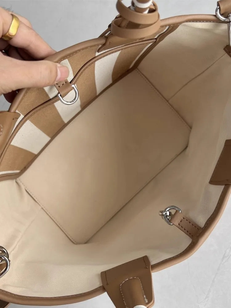 Wide-Stripe Tote Bag