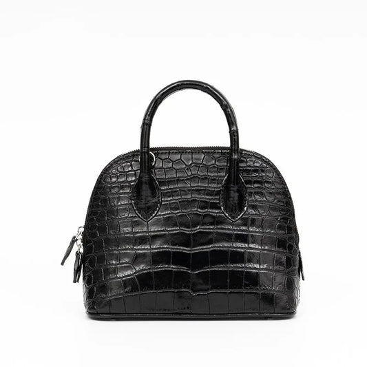 Croc-Pattern Dome Handbag