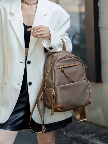 Paneled Zip Backpack